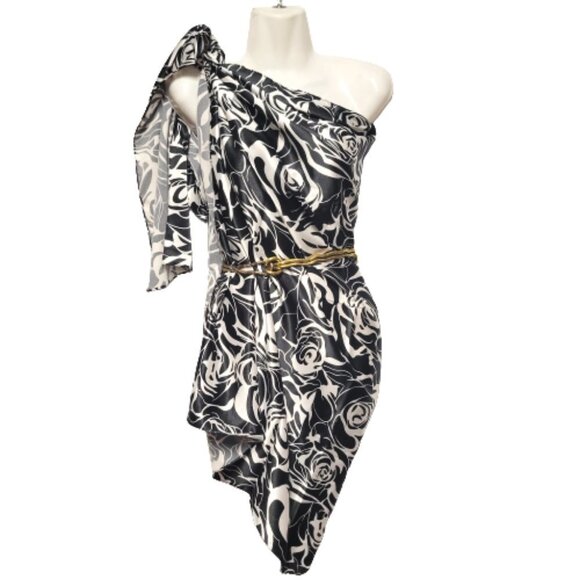 Black Rose Pareo Sarong Skirt Swimsuit Cover Up Strapless Dress - Picture 6 of 9